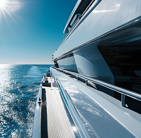 Jacht - polijsten van roestvrij staal